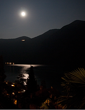 Moon Over Lake Lugano